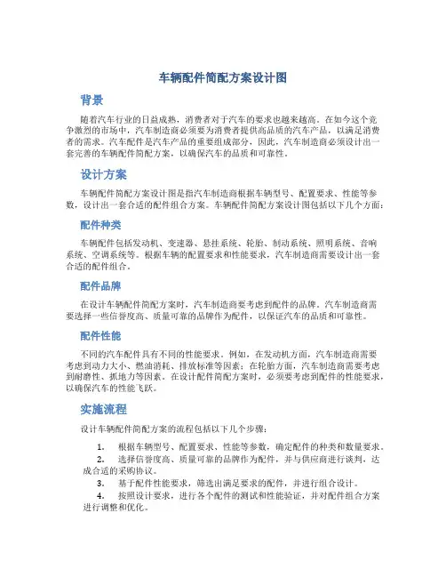 车辆配件简配方案设计图