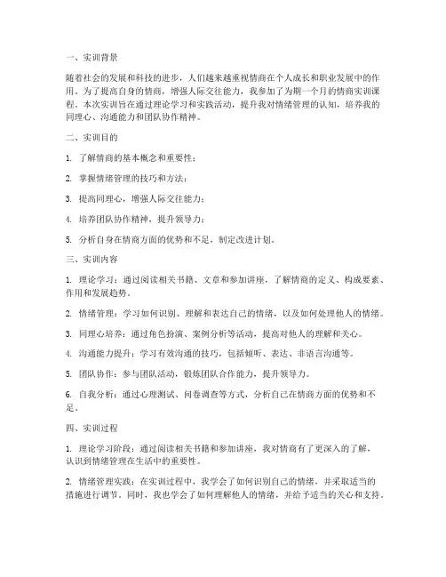 情商实训报告