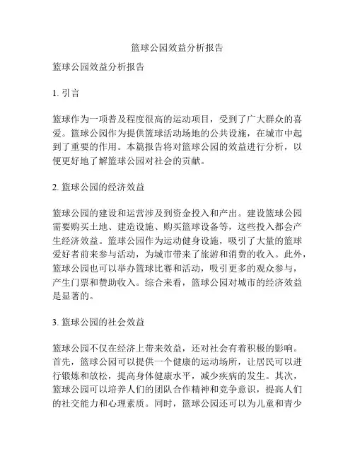 篮球公园效益分析报告