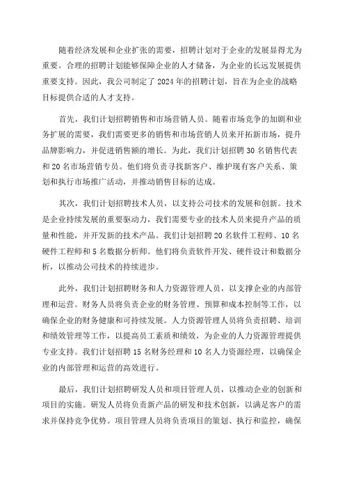 2024年招聘计划