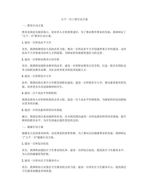 五个一百工程行动方案