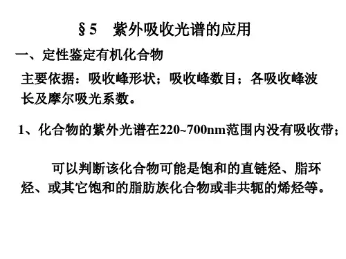 紫外吸收光谱的应用.