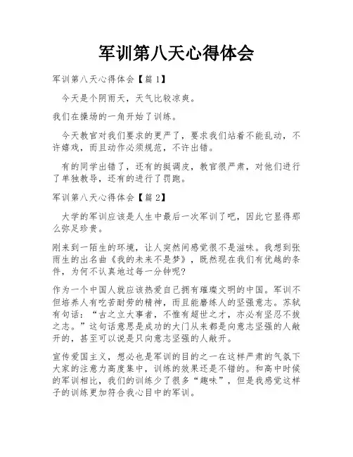 军训第八天心得体会