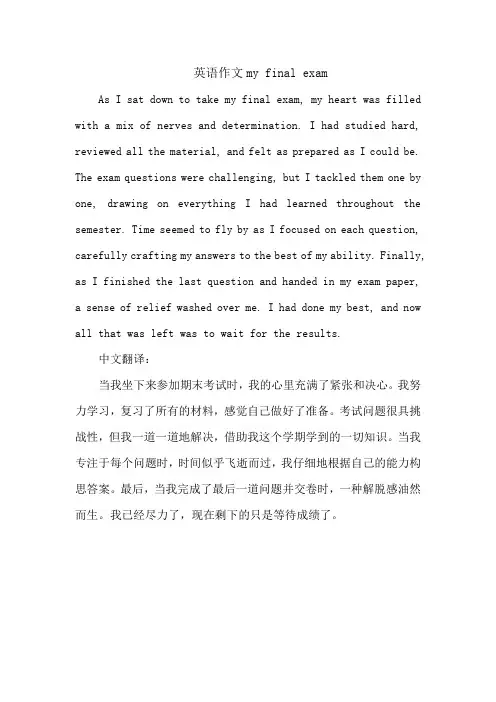 英语作文my final exam