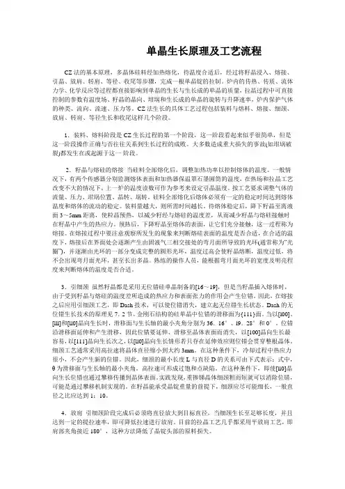 单晶生长原理及工艺流程