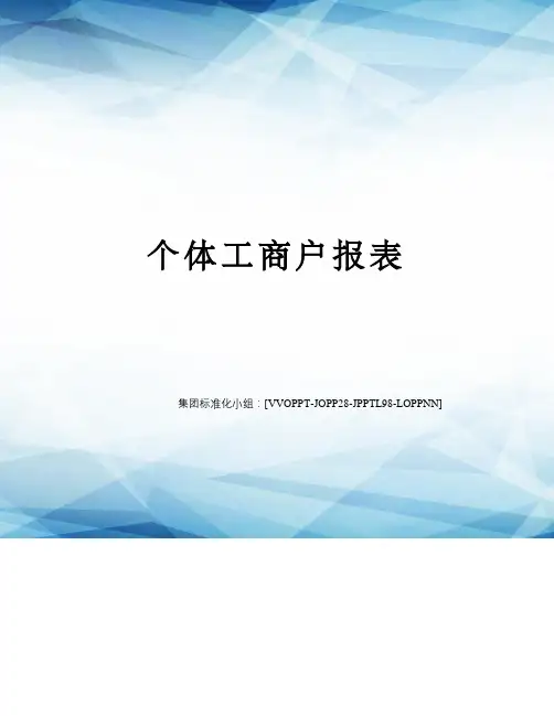 个体工商户报表