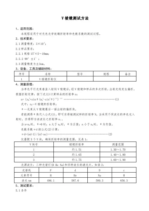 V棱镜测试方法(玻璃制品)