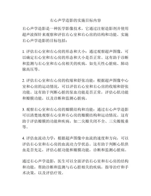 右心声学造影的实施目标内容
