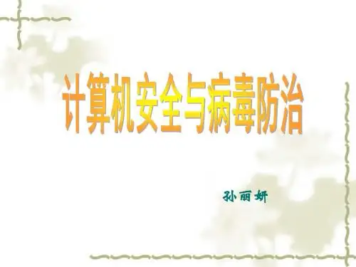 计算机安全及病毒防治第一章