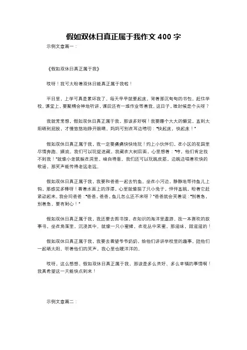 假如双休日真正属于我作文400字