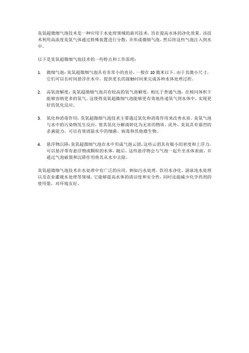 臭氧超微细气泡技术