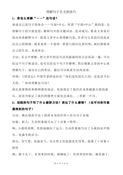 理解句子含义的技巧