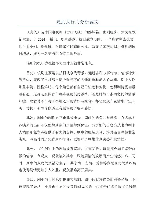 亮剑执行力分析范文