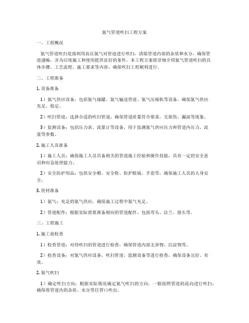 氮气管道吹扫工程方案