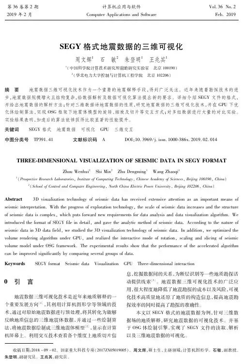 SEGY格式地震数据的三维可视化
