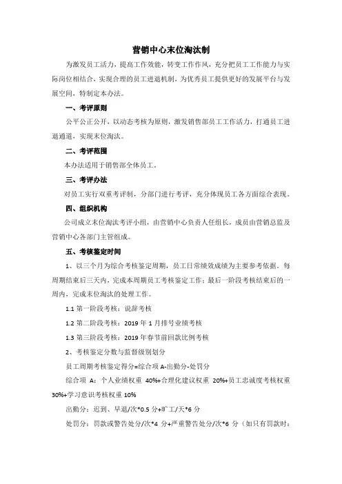 房地产销售部末位淘汰制