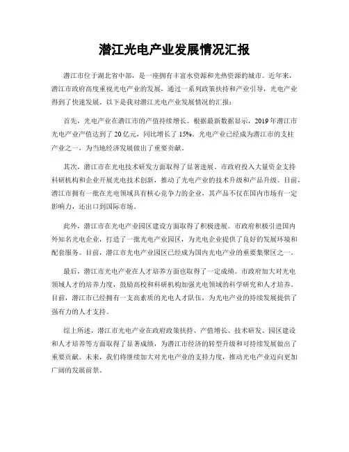 潜江光电产业发展情况汇报