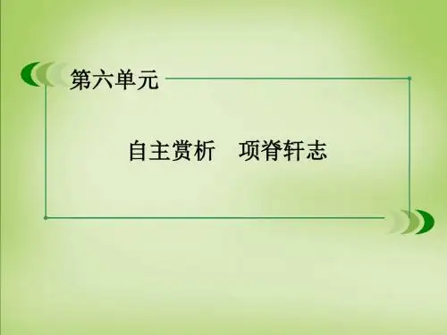 高中语文古诗文选修 第六单元项脊轩志巩固练习