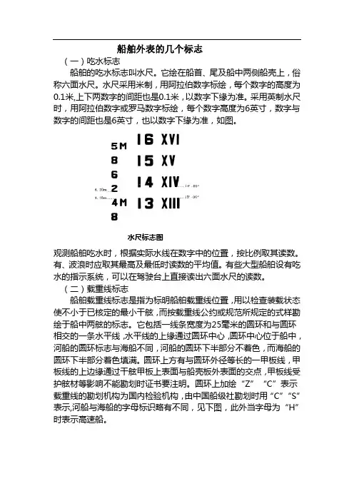 船舶外表的几个标志