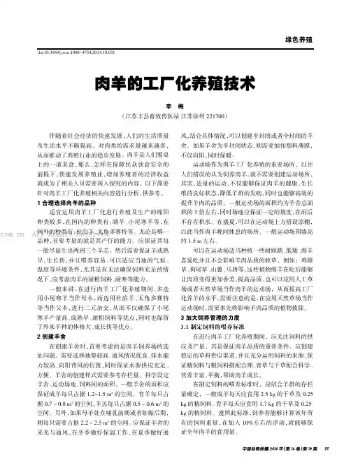 肉羊的工厂化养殖技术