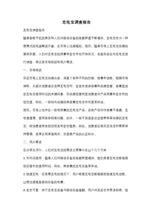 充电宝调查报告