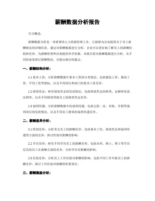 薪酬数据分析报告