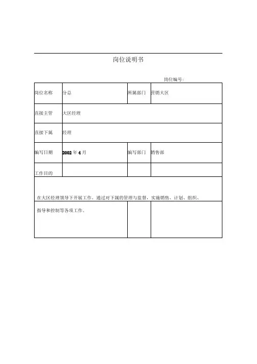 分公司总经理岗位说明书(4页)