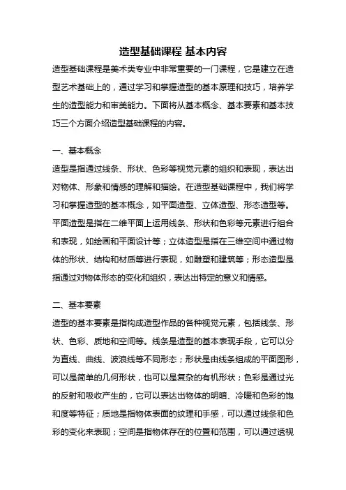 造型基础课程 基本内容