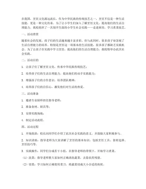 小学生社会实践煮菜