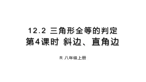 初二数学八年级上册(人教版)第十二章12.2三角形全等的判定第4课时 斜边、直角边 课件