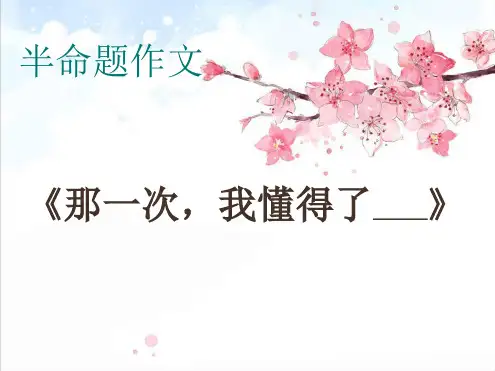 我懂得了  作文讲解作文课件
