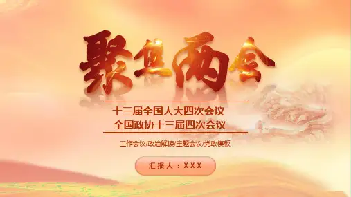 聚集两会 热点解读PPT模板