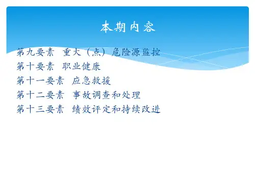 精选安全生产标准化培训913要素
