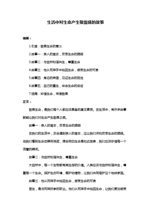 生活中对生命产生敬畏感的故事