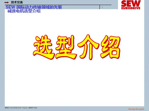 SEW电机选型注意事项解析
