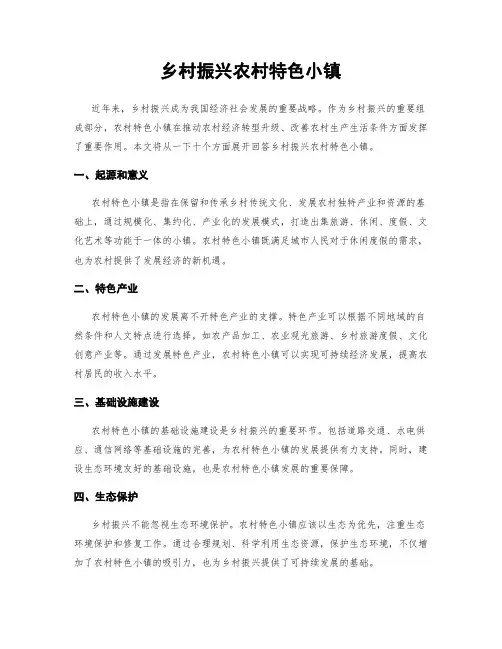 乡村振兴农村特色小镇