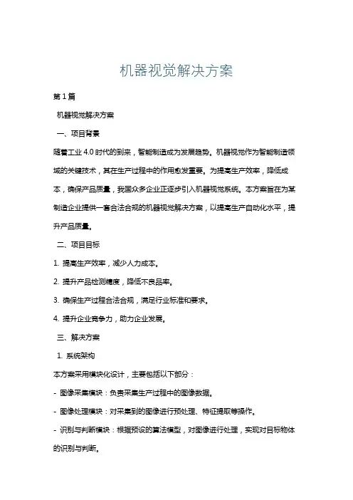 机器视觉解决方案