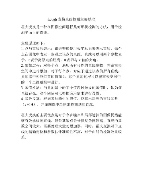 hough变换直线检测主要原理