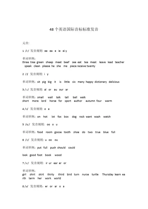 48个英语国际音标标准发音