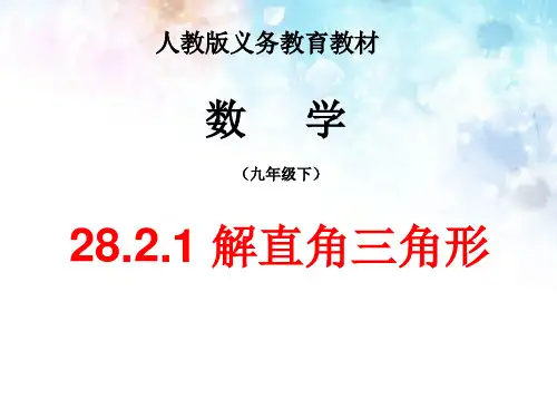 人教版数学九年下册28.2.1解直角三角形(共19张PPT)