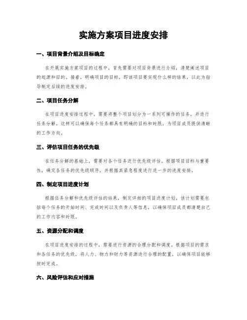 实施方案项目进度安排