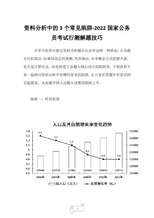 2022年资料分析中的3个常见陷阱-国家公务员考试行测解题技巧