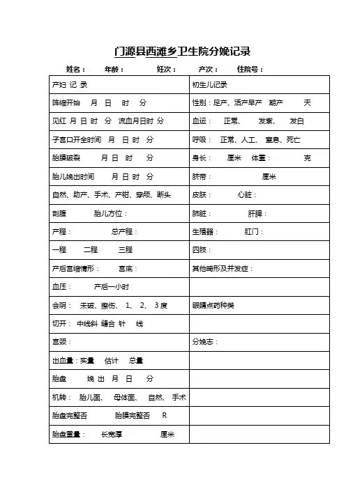 分娩记录