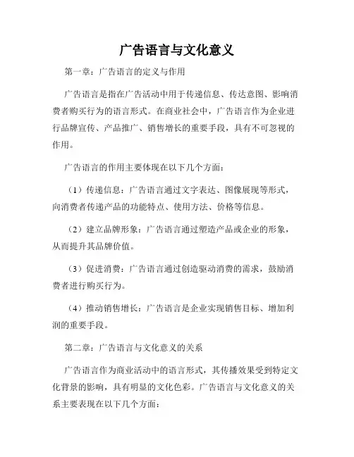 广告语言与文化意义