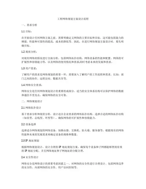 工程网络规划方案设计流程