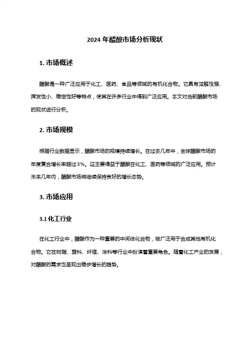 2024年醋酸市场分析现状