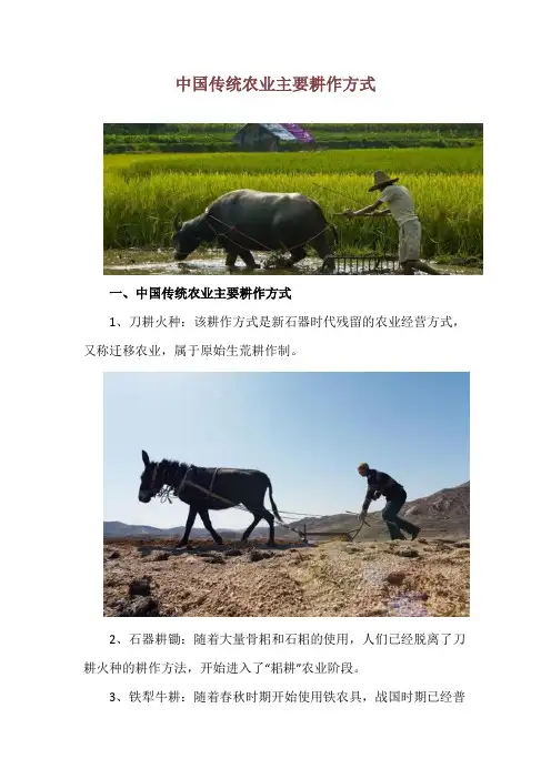 中国传统农业主要耕作方式