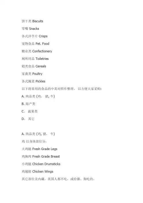 超市物品英文名称(很全很强大)---精品管理资料