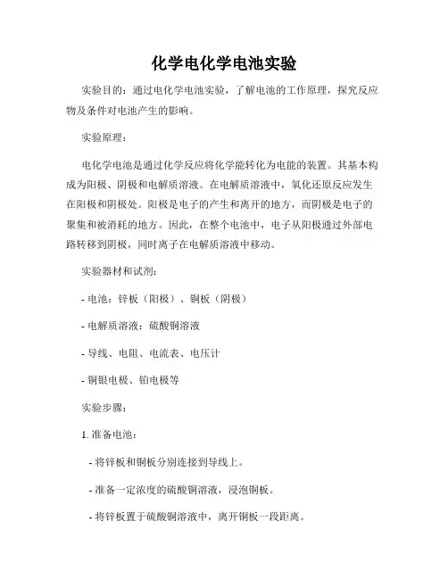 化学电化学电池实验