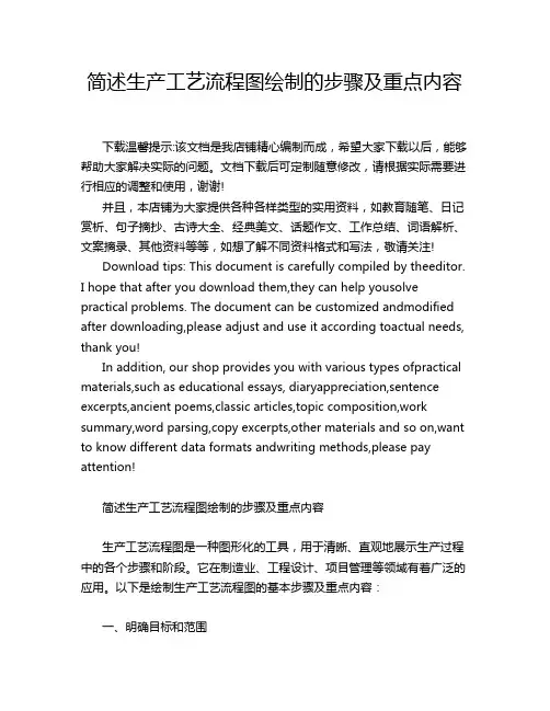 简述生产工艺流程图绘制的步骤及重点内容